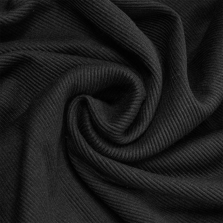 Ткань трикотаж Кашкорсе с лайкрой, 3 м x 120 см, 220 г/м², цвет: черный, TBY