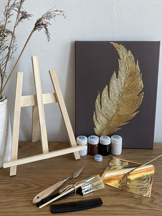 Набор для рисования с поталью и текстурной пастой «Золотое перо» — картинка 2