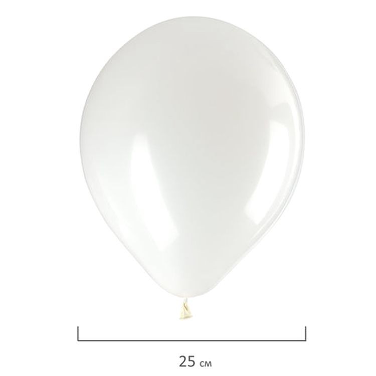 Шары воздушные, 10&quot; (25 см), комплект 50 шт., белые — картинка 3