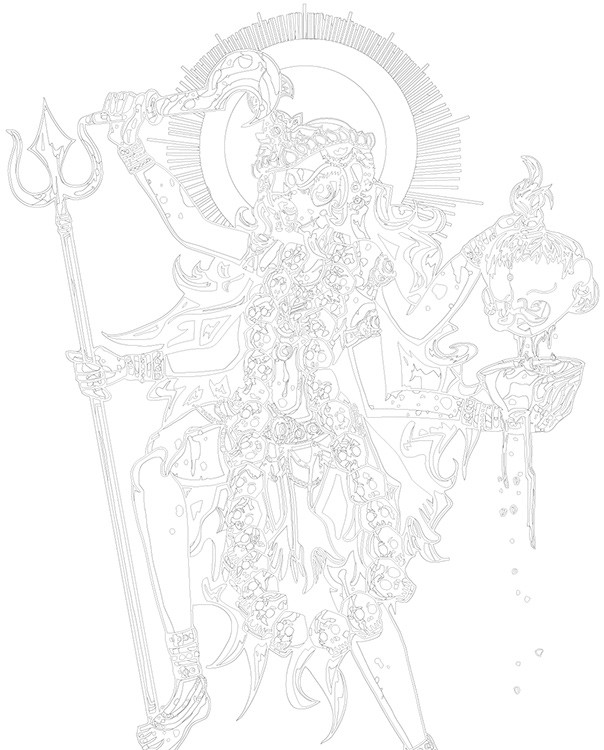 Картина по номерам «Религия индуизм, Индия: богиня Кали арт» — картинка 3