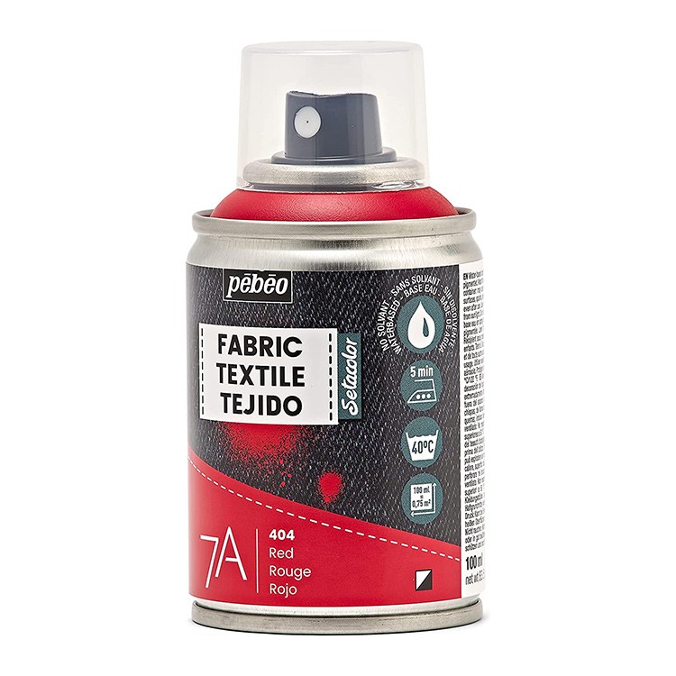 Краска для текстиля 7А Spray (аэрозоль), 100 мл, цвет: красный, Pebeo — картинка 3
