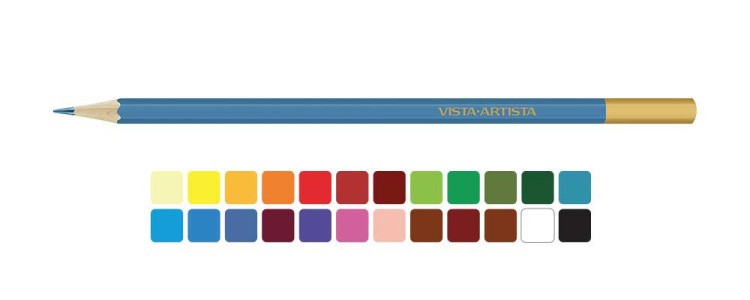 Акварельные карандаши «Суриков», заточенные, 4 упаковки по 24 цв., Vista-Artista Extra Fine — картинка 2
