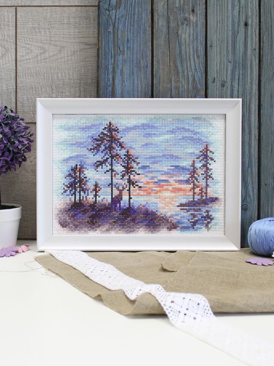 Алмазная вышивка «Алый закат» — картинка 2