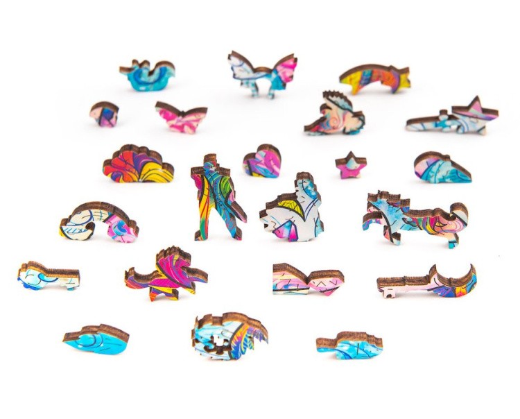 Деревянный пазл Unidragon «Вдохновляющий Единорог», размер S (А5) — картинка 7