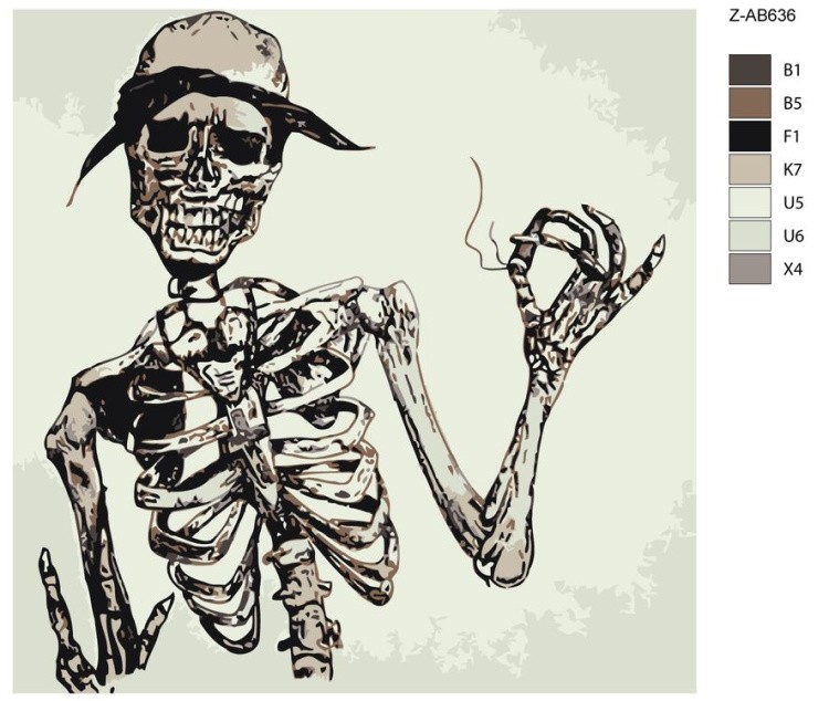 Картина по номерам «Скелет» — картинка 2