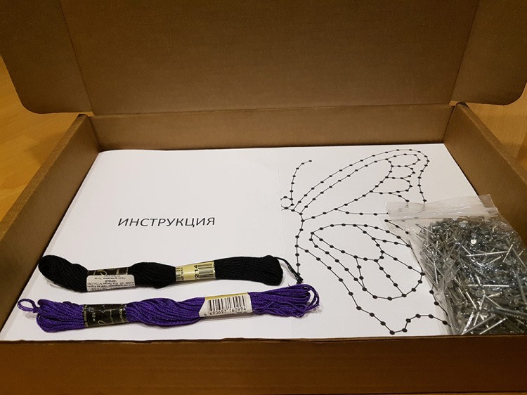 Набор для творчества STRING ART «Бабочка фиолетовая» — картинка 3