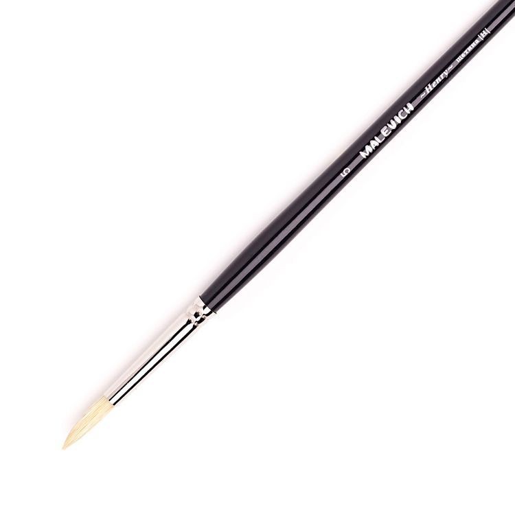 Кисть из щетины Анри, круглая, №5, Малевичъ — картинка 2