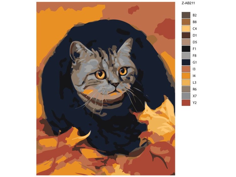 Картина по номерам «Осенний кот» — картинка 2