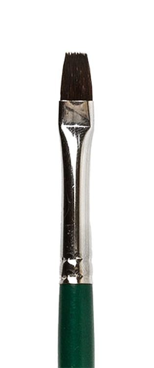 Кисть «Green Line», №02, имитация белки, плоская, 5 шт., короткая ручка, Vista-Artista — картинка 2