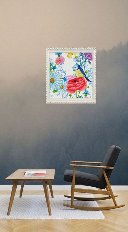 Алмазная вышивка «Ромашки и розы» — картинка 6