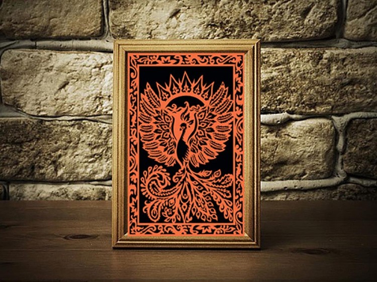 Вытынанка «Жар-птицы» (оранжевый) — картинка 6