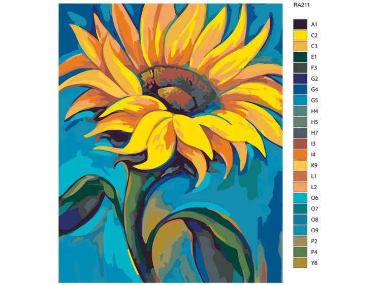 Картина по номерам «Солнечный цветок» — картинка 2