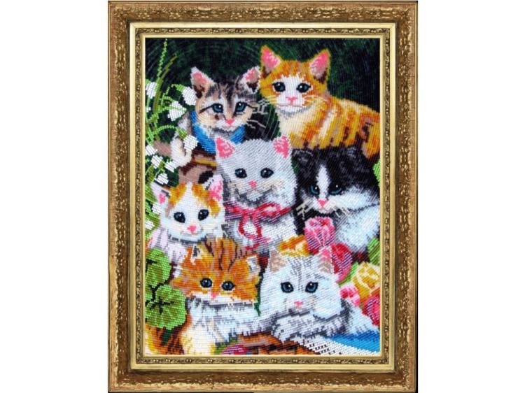 Набор для вышивания бисером «Семеро котят»
