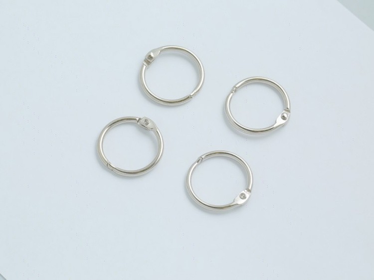 №6 Кольца для блокнотов цвет СЕРЕБРО количество 4 шт. (диаметр 20 мм) — картинка 2