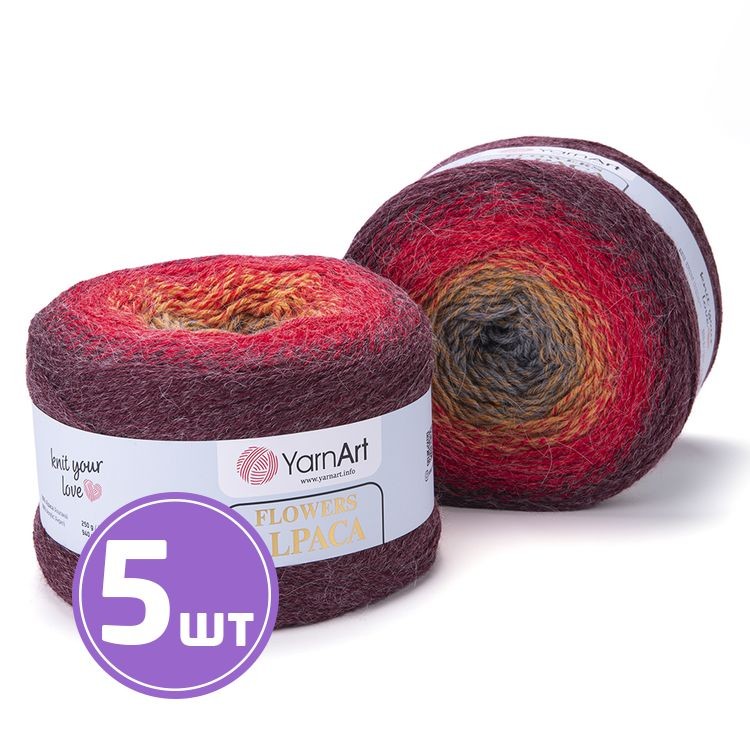 Пряжа YarnArt Flowers Alpaca (422), мультиколор, 5 шт. по 250 г