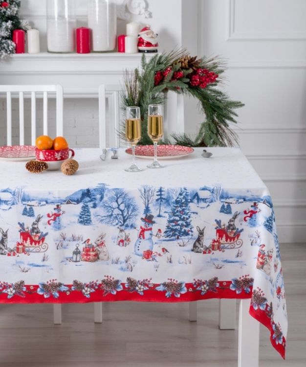 Ткань Рогожка, 5 м x 150 см, 165 г/м², цвет: новогодний принт, IDEAL — картинка 3