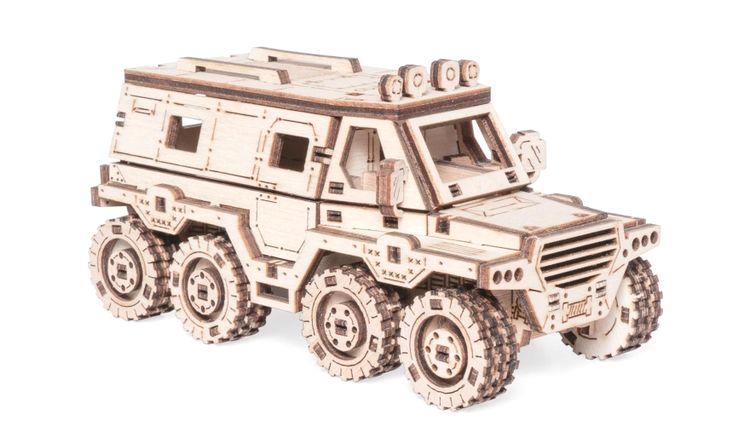 Деревянный конструктор, сборная модель Lemmo «Внедорожник Бархан» — картинка 3