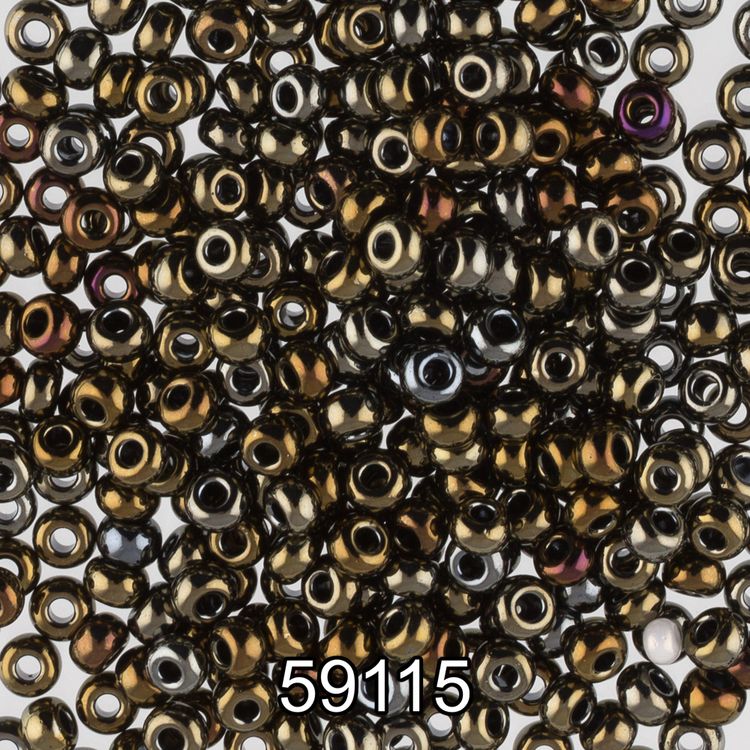 Бисер Чехия круглый 2 сорт 2,3 мм 10/0, 500 г, цвет: 59115 (Ф144) бронзовый