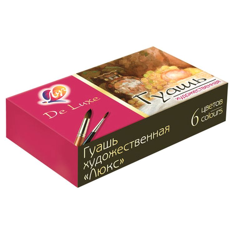 Гуашь художественная Луч «Люкс», 6 цветов по 20 мл, на гуммиарабике — картинка 5