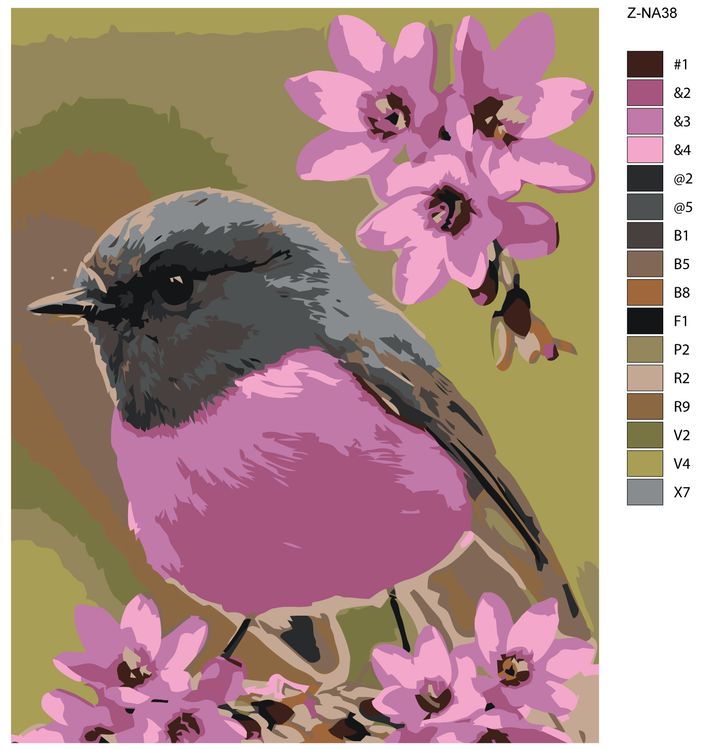 Картина по номерам «Птичка» — картинка 2