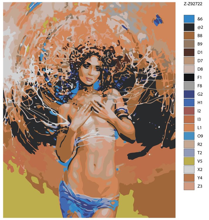 Картина по номерам «Дива в голубом» — картинка 2