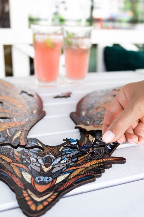 Деревянные фигурные пазлы «Летучая Мышь S», Eco Wood Art — картинка 3