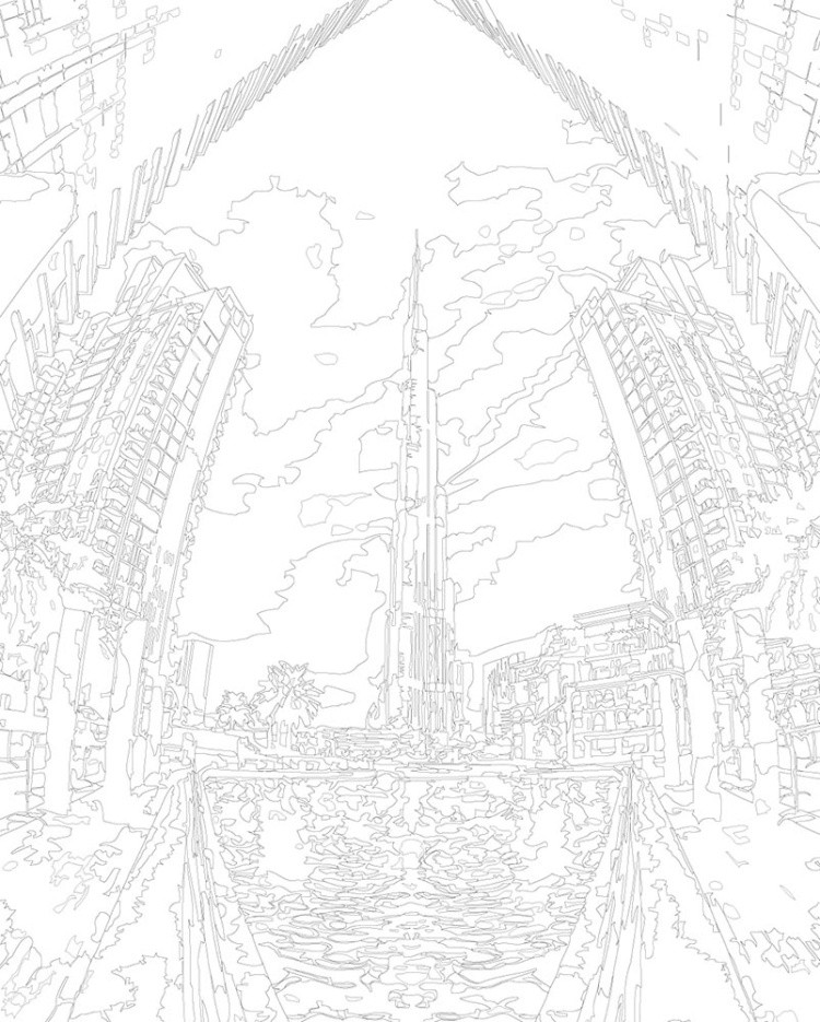 Картина по номерам «Дубай, ОАЭ, Эмираты: башня Бурдж-Халифа» — картинка 3