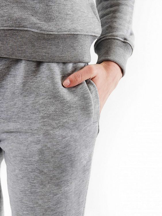 Ткань трикотаж Футер 2х нитка, петля с лайкрой, 10 м x 180 см, 240 г/м², цвет: серый меланж, TBY — картинка 5