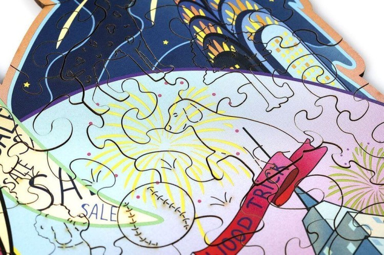 Деревянный пазл Wood Trick «Нью-Йоркшир», с кристаллами Swarovski ® — картинка 4