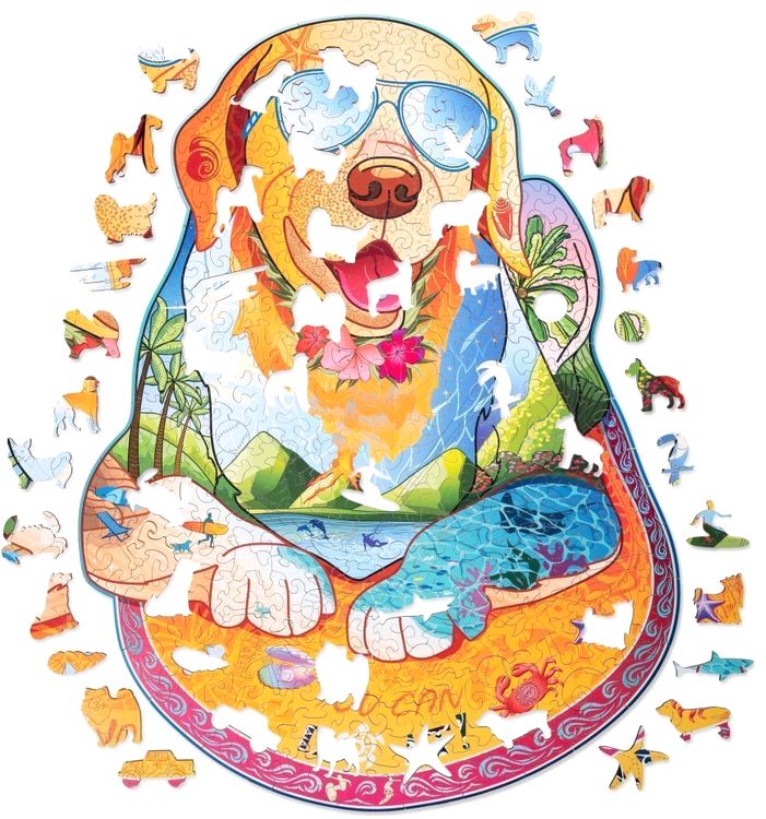 Деревянный пазл Wood Trick «Лабрадор-Серфингист» — картинка 2