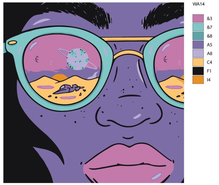 Картина по номерам «Очки с Сатурном» — картинка 2