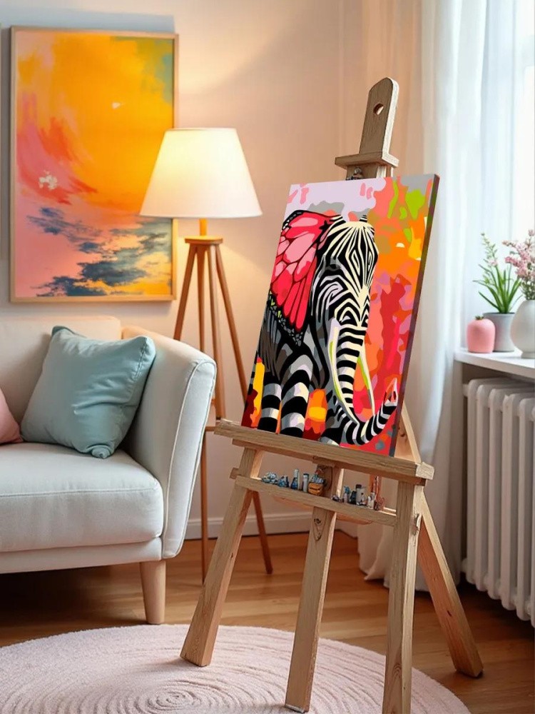 Картина по номерам «Полосатый слон» — картинка 10