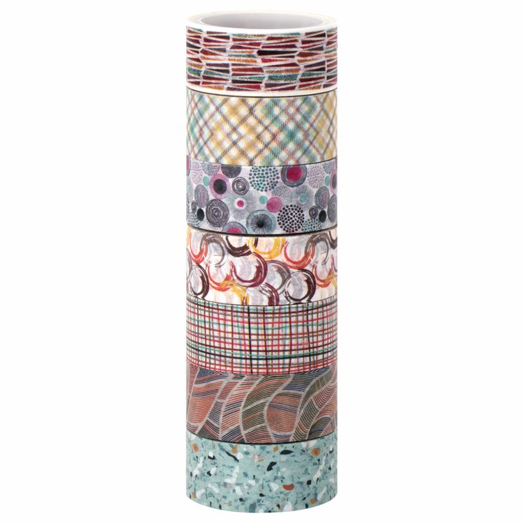 Клейкие WASHI-ленты для декора «Микс №3», 7 цветов, 15 мм х 3 м