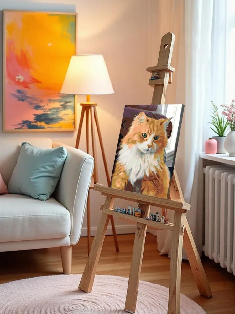 Картина по номерам «Рыжий кот» — картинка 9