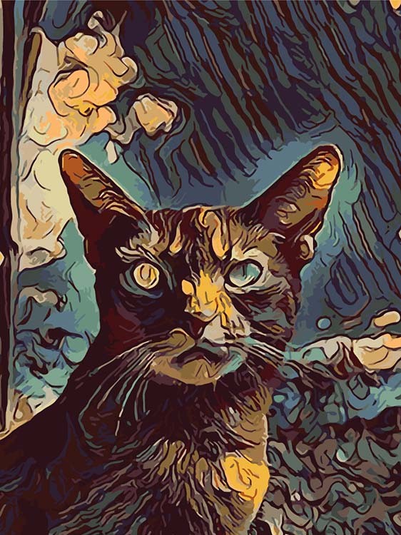 Картина по номерам «Суровый кот»