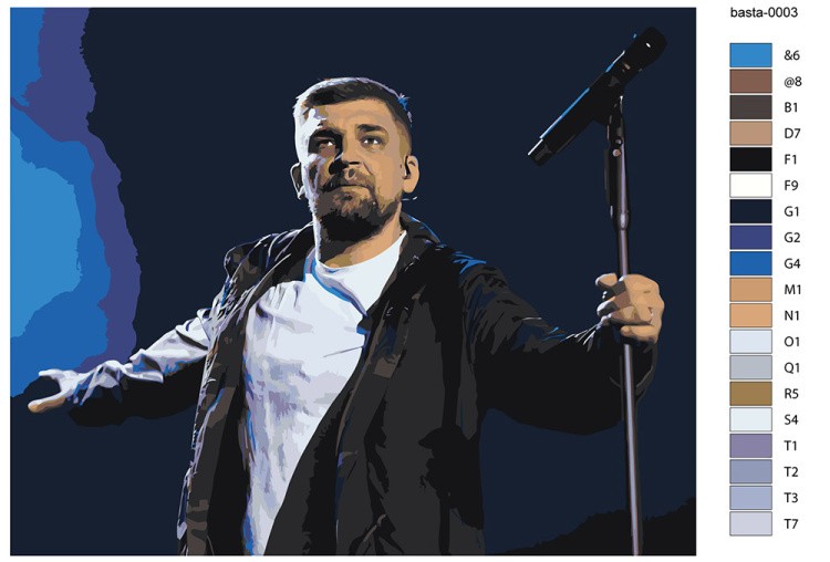 Картина по номерам «Рэпер Баста Василий Вакуленко 3» — картинка 2