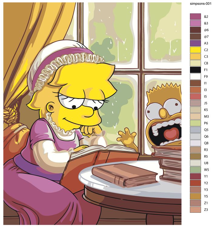 Картина по номерам «Simpsons Симпсоны: Лиза и Барт» — картинка 2