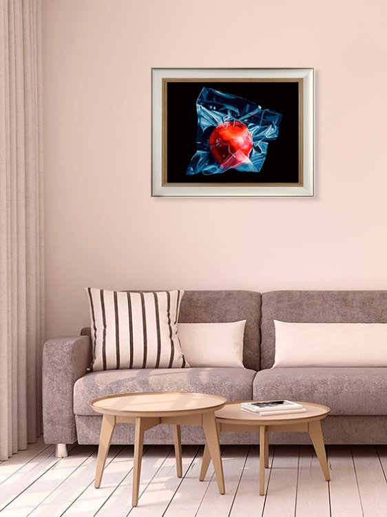 Картина по номерам «Черный квадрат и красное яблоко» — картинка 8