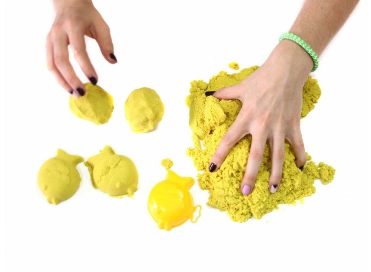 Космический пластичный песок с Ароматом Банана 3 кг (цвет жёлтый) — картинка 4