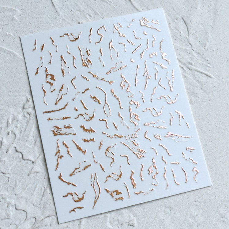 Наклейки-имитация разводов жидкого металла №1, 13x8 см, 1 шт. — картинка 3