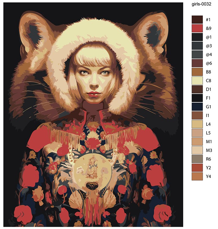 Картина по номерам «Девушка в национальном костюме» — картинка 2