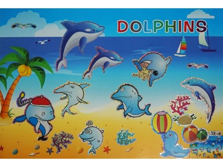 Мозаика из стикеров «Дельфины и бабочки» — картинка 3