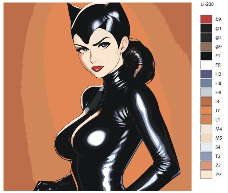 Картина по номерам «Эффектная женщина-кошка» — картинка 2