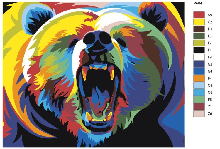 Картина по номерам «Радужный медведь» — картинка 2