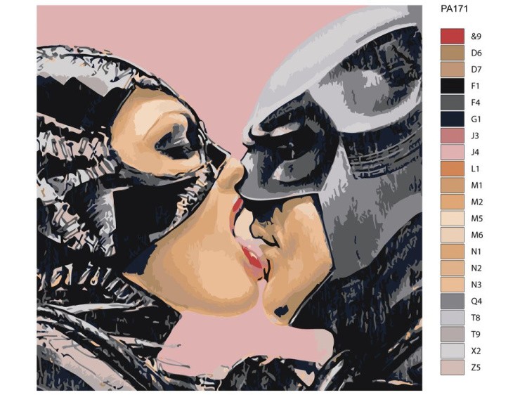 Картина по номерам «Женщина-кошка и Бэтмен» — картинка 2