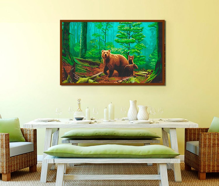 Алмазная вышивка «Медведи в лесу» — картинка 3