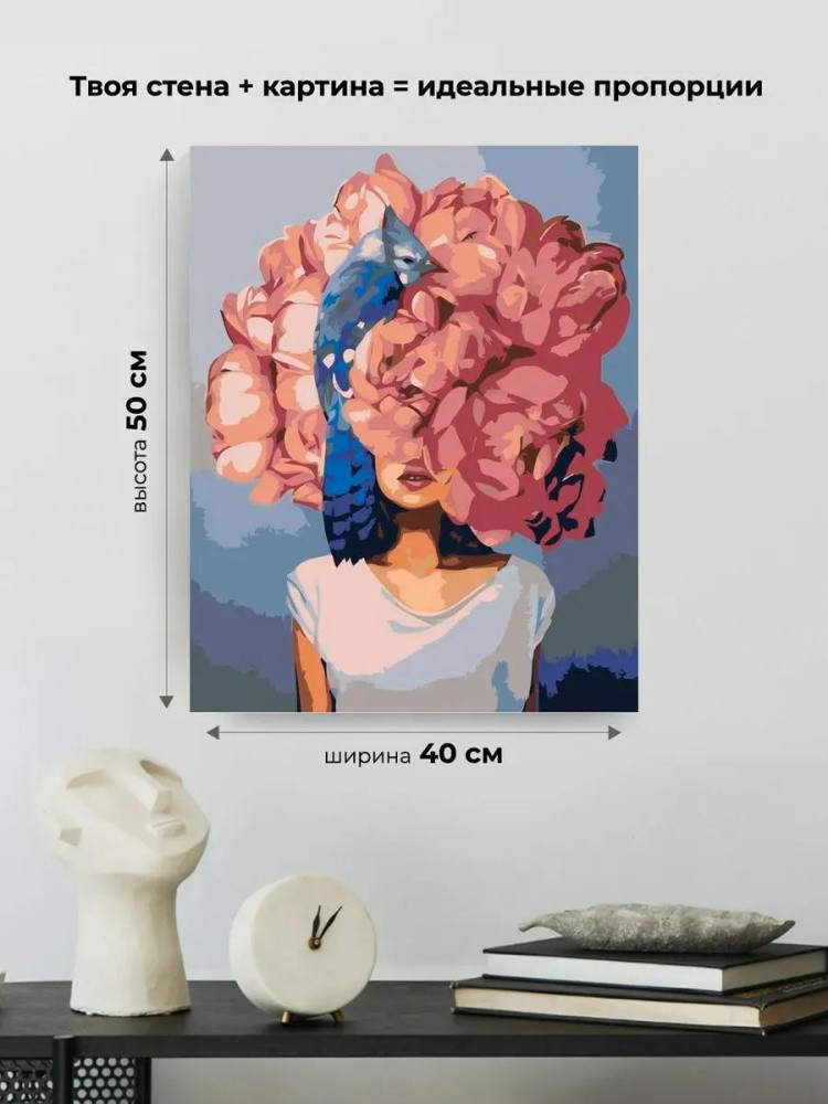 Картина по номерам «Цветочная голова 4» — картинка 3