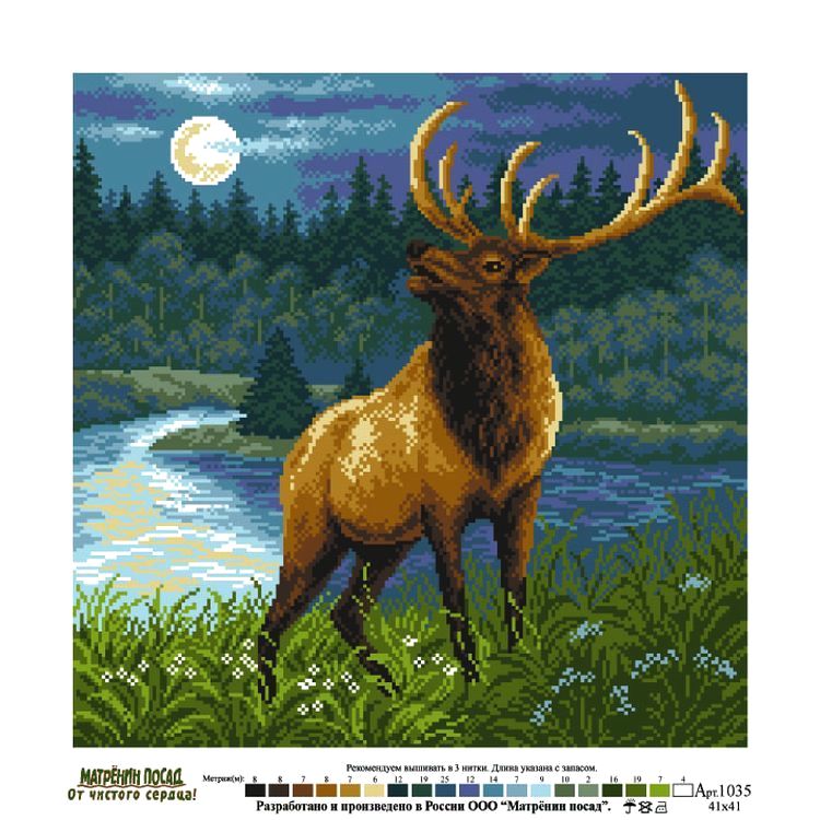 Рисунок на ткани «Олень благородный» — картинка 2