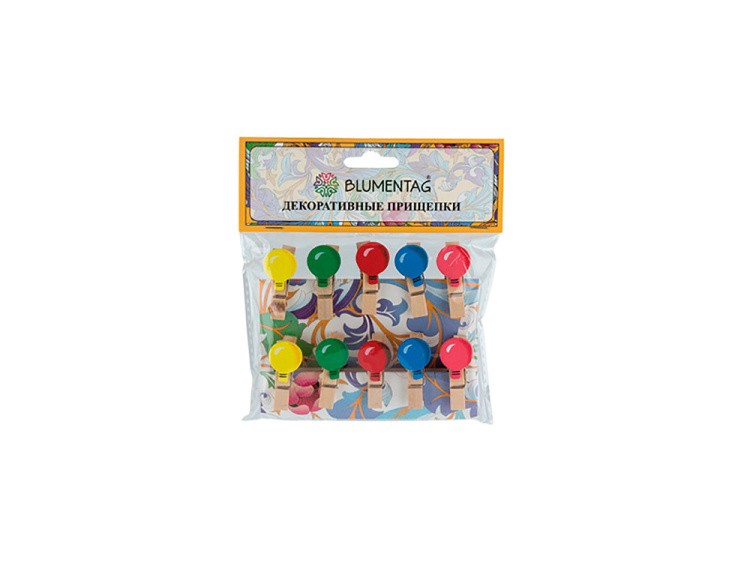 Декоративные прищепки «Разноцветные шарики», 3,5 см, 10 шт., Blumentag