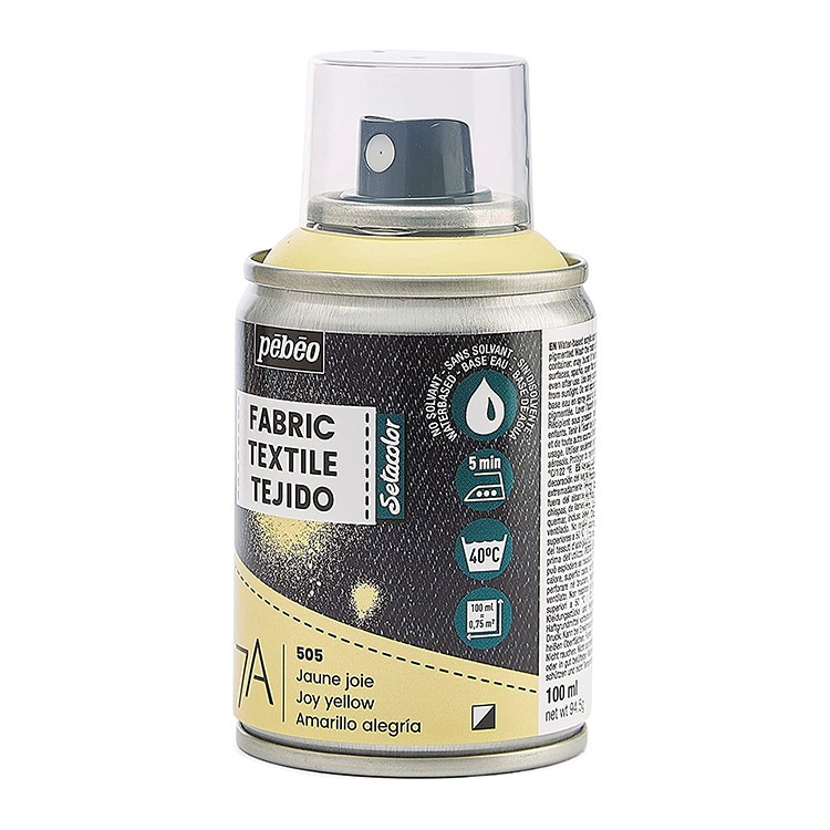 Краска для текстиля 7А Spray (аэрозоль), цвет: желтая радость, 100 мл, Pebeo — картинка 3